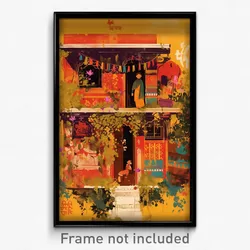 Bollywood Movie Poster - Flowery Cottage (India Retro Hindi Film Art Print)