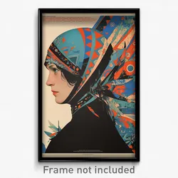 French Movie Poster - Man Feeling Reluctant, Soft Headdress (France Art Print)