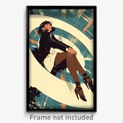 Movie Art Poster - Woman Feeling Tension, Brown Ballet Slippers (Film Print)