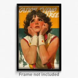 Mexican Movie Poster - Woman Feeling Unsure, Warm Tennis Uniform (Art Print)