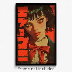 Chinese Movie Poster - Girl Feeling Anticipation, Messy Red Bowtie (Art Print)