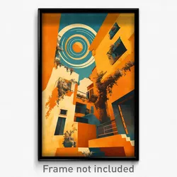 Greek Movie Poster - Golden Spanish Architecture (Greece Retro Film Art Print)