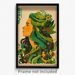 Brazilian Movie Poster - Girl Feeling Courage, Comfortable Green Legwear (Print)