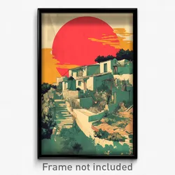 Greek Movie Poster - Dreary Yard (Greece Psychedelic Art Retro Film Print)