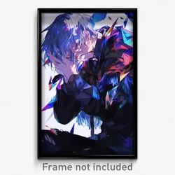 Anime Art Poster - Boy Feeling Irritated, Astonishing Black Capelet (Print)