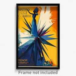 French Movie Poster - Woman Feeling Awe, Jagged Multicolored Legwear (Art Print)
