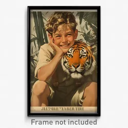 German Movie Poster - Boy Feeling Happiness, Memorable Tiger Costume (Art Print)