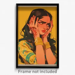 Bollywood Movie Poster - Woman Feeling Focused, Wobbly Wrist Ribbon (Art Print)