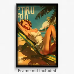 Brazilian Movie Poster - Girl Feeling Lazy, Gorgeous Red Socks (Art Print)