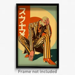 Movie Art Poster - Man Feeling Discomfort, Natural Vertical Striped (Film Print)