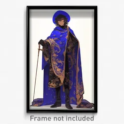 Anime Art Poster - Boy Feeling Resentment Wearing Royal Blue Cape (Print)