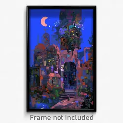 Art Poster - Menacing Fort (Psychedelic Trippy Weird 11x17 Cartoon Print)