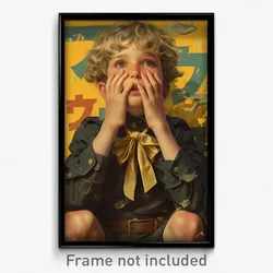 Icelandic Movie Poster - Boy Feeling Restlessness, Genuine Yellow Bow (Print)