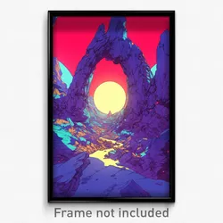 Art Poster - Cavernous Vale (Psychedelic Trippy Weird 11x17 Print)
