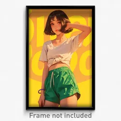 Thai Movie Poster - Woman Feeling Doubt, Advanced Green Shorts (Art Print)