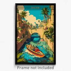 Hebrew Movie Poster - Old Fashioned Canal (Israel Retro Film Art Print)