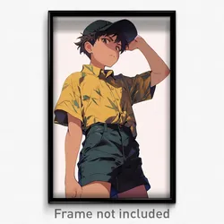 Anime Art Poster - Boy Feeling Envy Wearing Grizzled High Waist Shorts (Print)