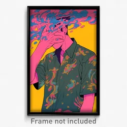 Anime Art Poster - Man Feeling Infuriated Wearing Burly Green Shirt (Print)