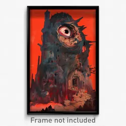 Art Poster - Esteemed Citadel (Psychedelic Trippy Weird 11x17 Cartoon Print)