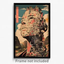 Greek Movie Poster - Wire Frame Glitchy Slum (Greece Retro Film Art Print)