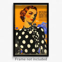 Russian Movie Poster - Woman Feeling Infatuation, Quixotic Polka Dot Dress