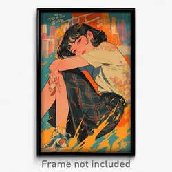 Thai Movie Poster - Girl Feeling Weak, Creative Waist Cape (Thailand Art Print)