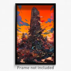 Art Poster - Neglected Obelisk (Psychedelic Trippy Weird 11x17 Print)