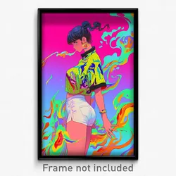 Art Poster - Girl Feeling Doubt Wearing Curvy Tennis Uniform (Print)