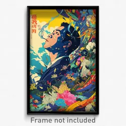 Thai Movie Poster - Man Feeling Resentment, Husky Blue Flower (Art Print)