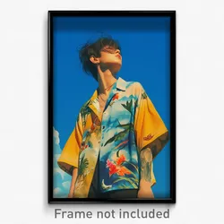 Art Poster - Man Feeling Greed Wearing Colorful Tented Shirt (Art Print)