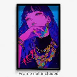 Anime Art Poster - Woman Feeling Loathing Wearing Valuable Necklace (Print)