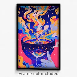 Art Poster - Accomplished Fireplace (Psychedelic Trippy Weird Cartoon Print)