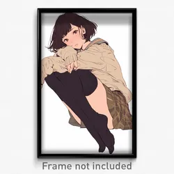 Anime Art Poster - Woman Feeling Insulted Wearing Jobless Black Socks