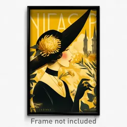 French Movie Poster - Girl Feeling Humility, Homely Gold Choker (Art Print)