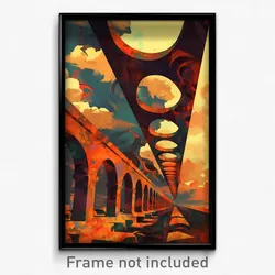 Art Poster - Dramatic Viaduct (Psychedelic Trippy Weird 11x17 Print)
