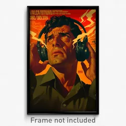 Mexican Movie Poster - Man Feeling Cynicism, Warped Headphones (Art Print)