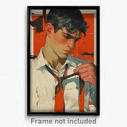 Spanish Movie Poster - Boy Feeling Attraction, Radiant Red Necktie (Art Print)