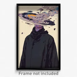 Art Poster - Man Feeling Moody Wearing Husky Grey Headwear (Print)
