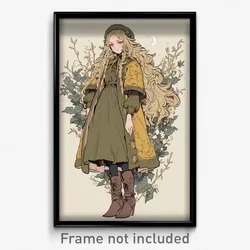 Art Poster - Girl Feeling Assertive Wearing Flippant Winter Uniform (Print)