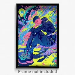 Movie Art Poster - Man Feeling Hate, Crazy Grey Legwear (Retro Film Print)
