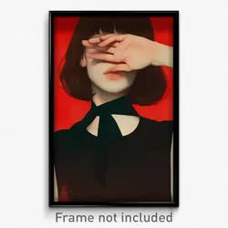 Art Poster - Woman Feeling Melancholy Wearing Quizzical Neck Ribbon (Art Print)