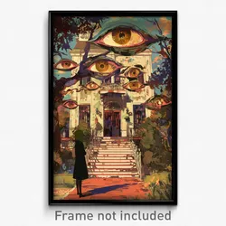 Art Poster - White Counting House (Psychedelic Trippy Weird 11x17 Print)