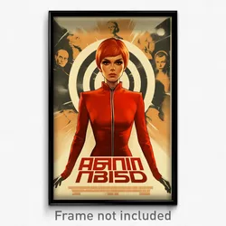 Russian Movie Poster - Girl Feeling Greed, Bright Red Bodysuit (Art Print)
