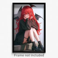 Anime Art Poster - Woman Feeling Uneasiness Wearing Shady Cosplay (Print)