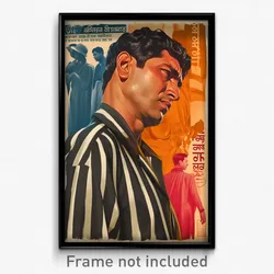 Bollywood Movie Poster - Man Feeling Uncertainty, Posh Vertical Striped (Print)