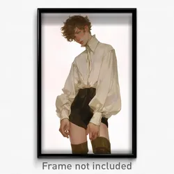 Art Poster - Boy Feeling Longing Wearing Klutzy Ribbed Legwear (Print)