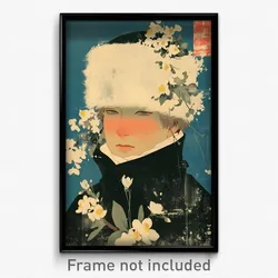 Icelandic Movie Poster - Boy Feeling Neglect, Flowery Fur Hat (Art Print)