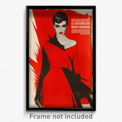 German Movie Poster - Woman Feeling Vengeful, Elaborate Red Dress (Art Print)