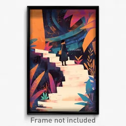 Icelandic Movie Poster - Colossal Stair (Iceland Retro Film Art Print)