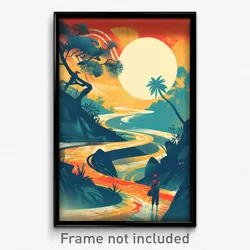 Brazilian Movie Poster - Calm Causeway (Brazil Psychedelic Art Retro Film Print)